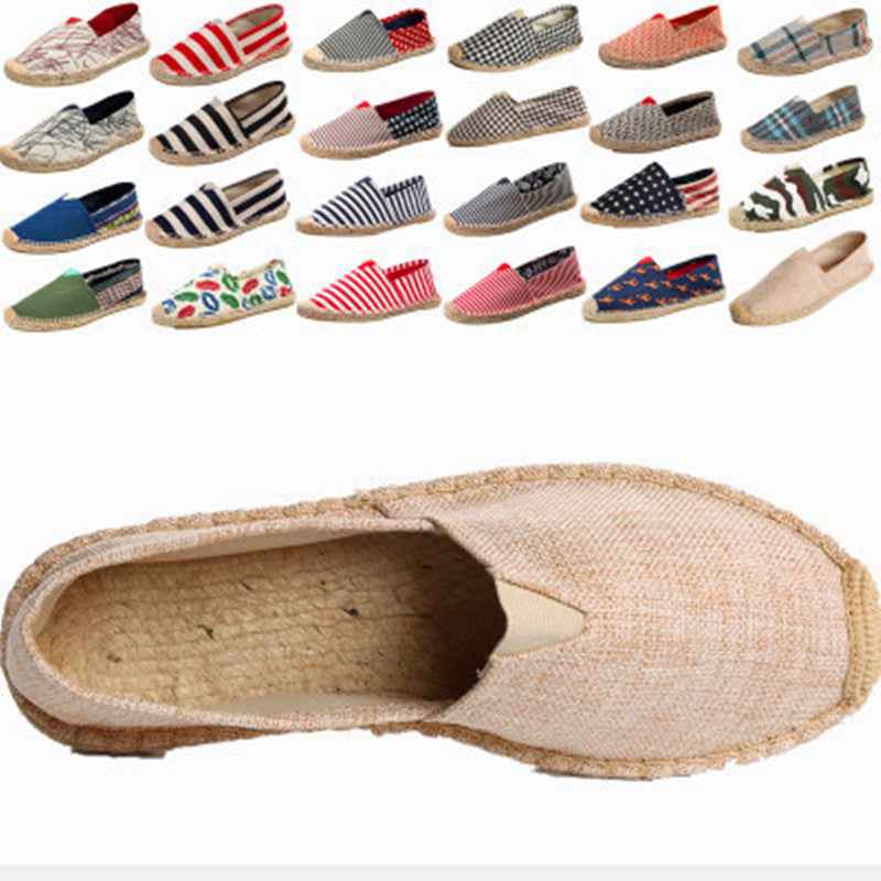 F10001 Spring and Autumn New Linen Shoes Breathable Men and Women Straw Woven Canvas Shoes Handmade Sewing Hemp Rope Shoes Slip-on Shoes
