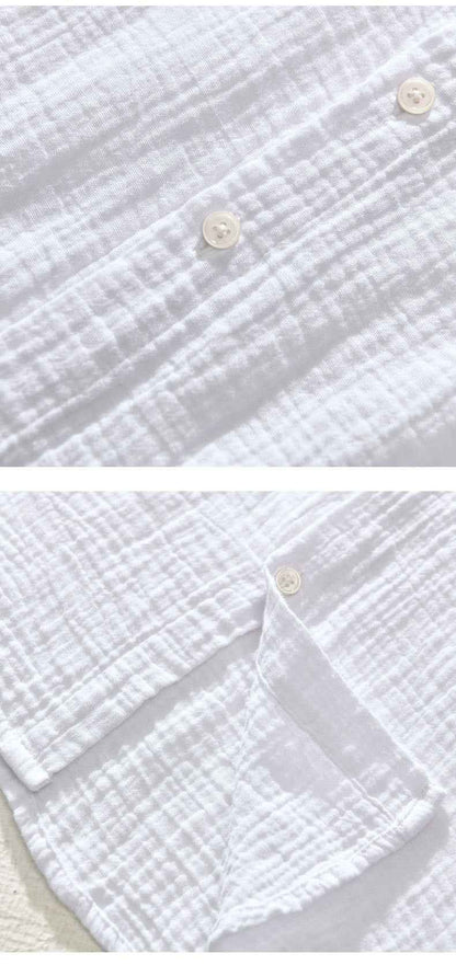 B20003 Spring and Autumn New Solid Color Long Sleeve Shirt 100% Cotton Pure Cotton Comfortable Fashion Turn-down Collar Casual Shirt One Piece Dropshipping 2093