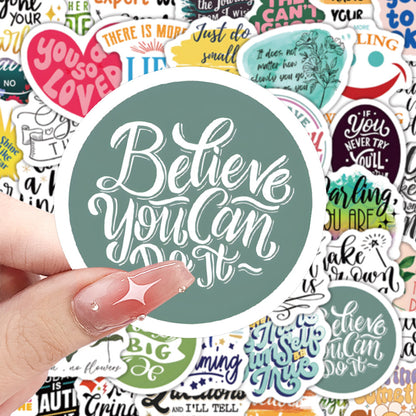 K10004 60 English Inspirational Quotes Collection Stickers Healing Positive Energy Journal Desk Decoration Stickers - Ivana Supply Store