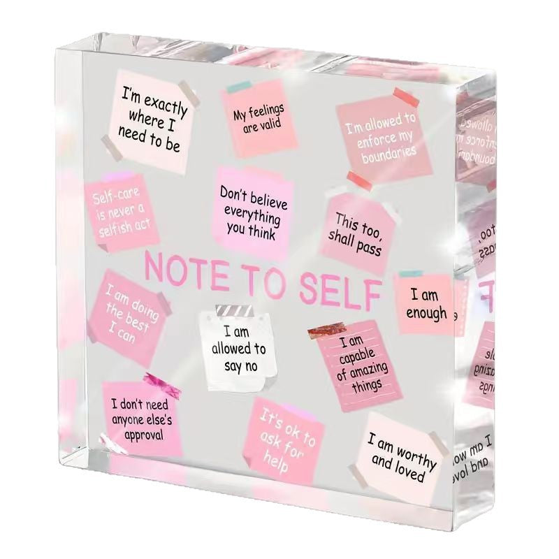 INS Style Acrylic Inspirational Quote Ornament Self-Affirmation Psychological Suggestion Craft Ornament - Ivana Supply Store