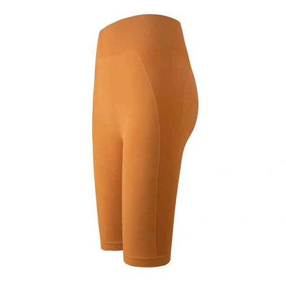 D10099 Sports Women's Mid-Length Yoga Shorts Gym Peach Lift Elastic Tight Quick-Dry High-Waist Running Training Shorts