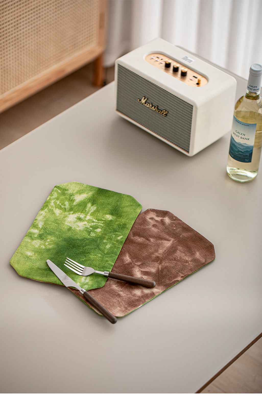 H10003 Vintage Style Placemats 100% Cotton Festival Party Table Decoration Stain-Resistant Bowl and Plate Mats Table Mats Napkin Cloth Retro Western Placemats