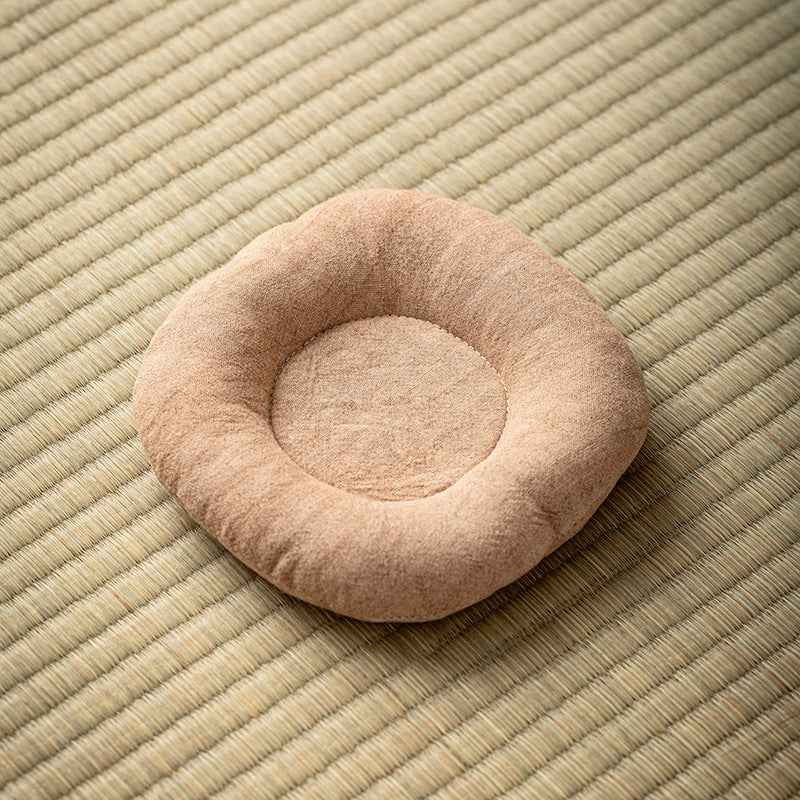 H10001 Simple Fabric Coaster 100% Cotton Padded Round Heat Insulation Anti-scalding Water Tea Cup Teapot Tea Mat Jewelry Watch Key Holder