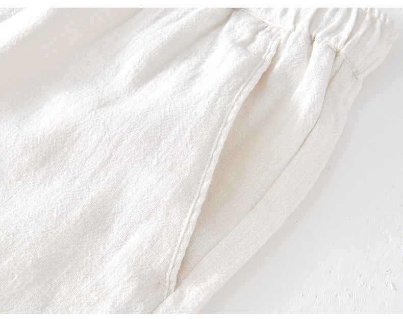 D20002 Japanese Style Elastic Drawstring Ramie Casual 70%+ Ramie Linen Shorts Men's Summer Beach Versatile Loose Cotton Linen Five-Point Shorts 8227