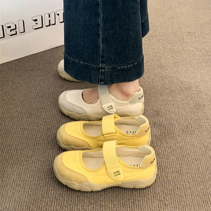 F10009 French Mary Jane Women's Shoes New Summer Velcro Matching Dress Thick Sole Beautiful Comfortable Small Flats - Ivana Supply Store