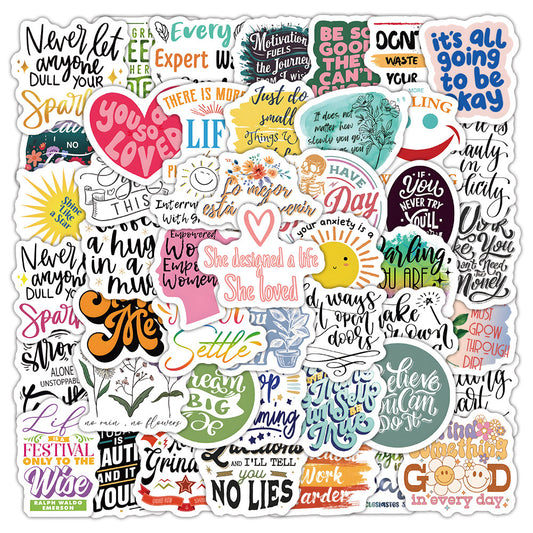 K10004 60 English Inspirational Quotes Collection Stickers Healing Positive Energy Journal Desk Decoration Stickers - Ivana Supply Store
