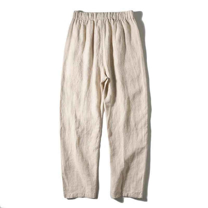 D20001 Breathable and Comfortable 100% Linen Summer Men's Loose Soft Straight-Leg Nine-Point Casual Linen Pants Men's Clothing