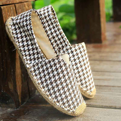 F10001 Spring and Autumn New Linen Shoes Breathable Men and Women Straw Woven Canvas Shoes Handmade Sewing Hemp Rope Shoes Slip-on Shoes