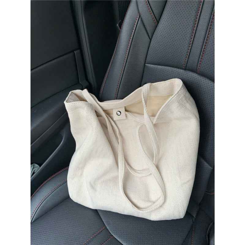 E10001 Large Capacity Korean Style Bag for Women, Diagonal Striped Canvas Commuter Shoulder Handbag, Casual Women's Bag, Simple Lazy Shopping Bag, Trendy