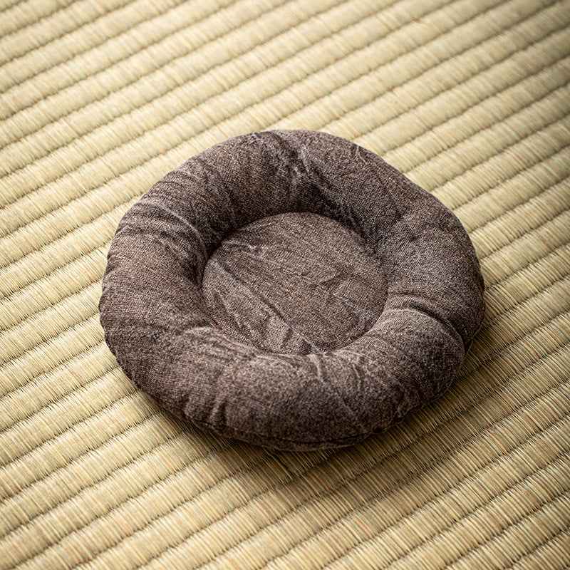 H10001 Simple Fabric Coaster 100% Cotton Padded Round Heat Insulation Anti-scalding Water Tea Cup Teapot Tea Mat Jewelry Watch Key Holder