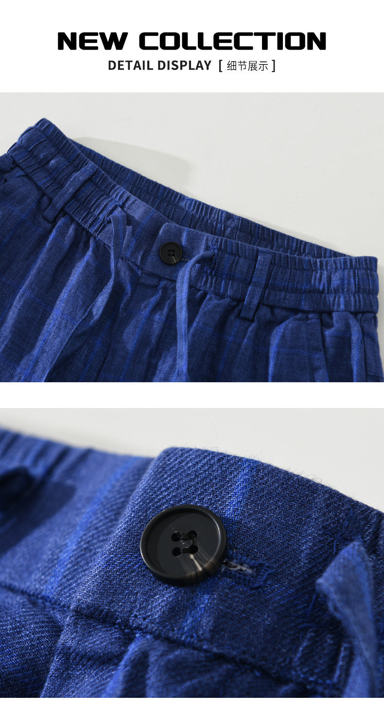 D20003 Summer New Men's Five-Point Shorts Linen Casual Shorts - Ivana Supply Store