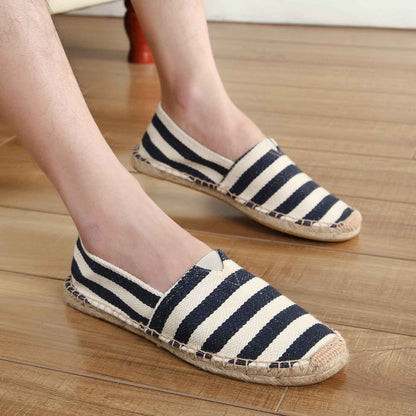 F10001 Spring and Autumn New Linen Shoes Breathable Men and Women Straw Woven Canvas Shoes Handmade Sewing Hemp Rope Shoes Slip-on Shoes