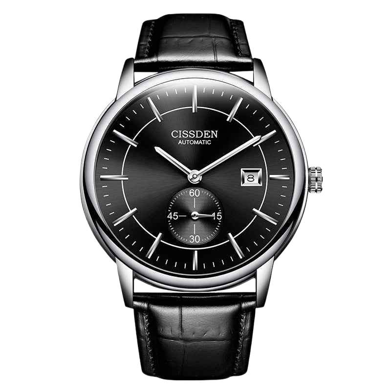 G10001 Swiss Ultra-Thin Mechanical Watch - Men's Business Leather Strap, Waterproof, Simple Design