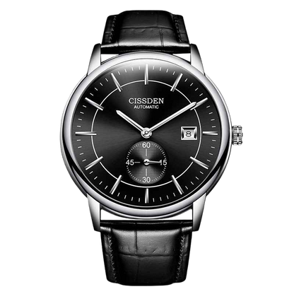 G10001 Swiss Ultra-Thin Mechanical Watch - Men's Business Leather Strap, Waterproof, Simple Design