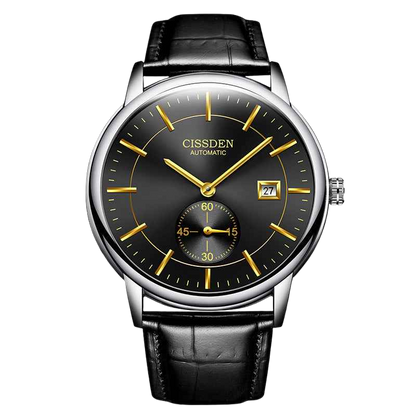 G10001 Swiss Ultra-Thin Mechanical Watch - Men's Business Leather Strap, Waterproof, Simple Design