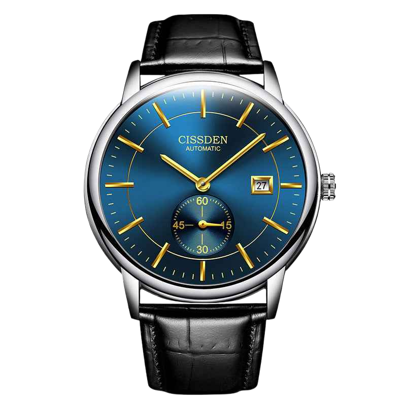 G10001 Swiss Ultra-Thin Mechanical Watch - Men's Business Leather Strap, Waterproof, Simple Design