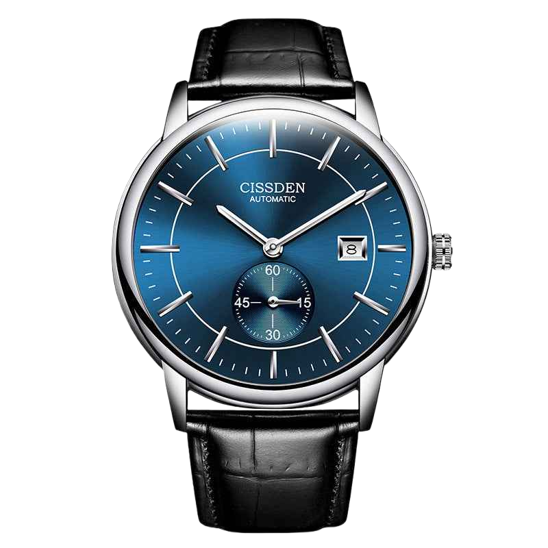 G10001 Swiss Ultra-Thin Mechanical Watch - Men's Business Leather Strap, Waterproof, Simple Design