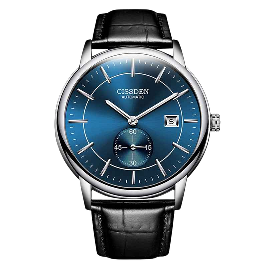 G10001 Swiss Ultra-Thin Mechanical Watch - Men's Business Leather Strap, Waterproof, Simple Design