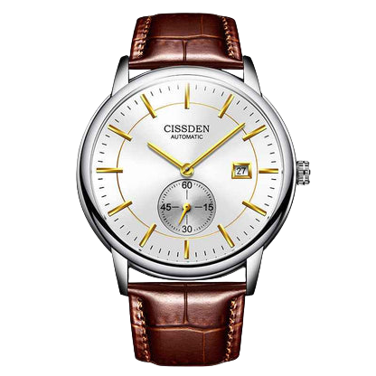 G10001 Swiss Ultra-Thin Mechanical Watch - Men's Business Leather Strap, Waterproof, Simple Design