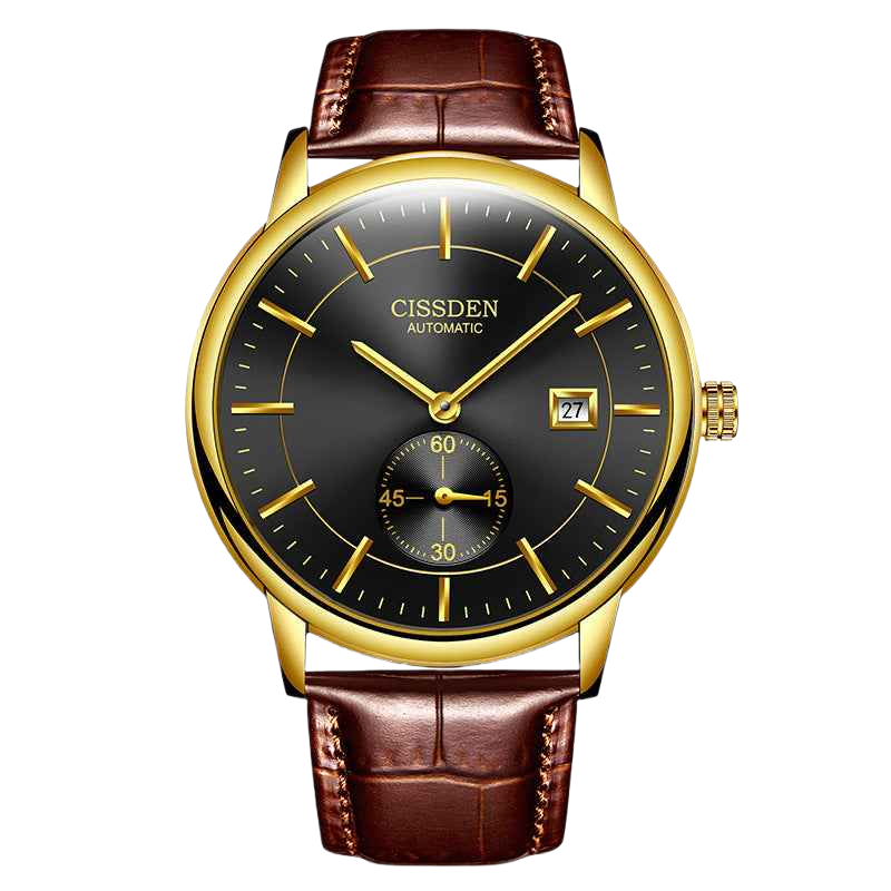 G10001 Swiss Ultra-Thin Mechanical Watch - Men's Business Leather Strap, Waterproof, Simple Design