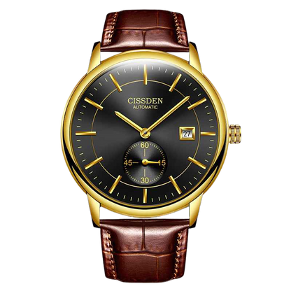 G10001 Swiss Ultra-Thin Mechanical Watch - Men's Business Leather Strap, Waterproof, Simple Design