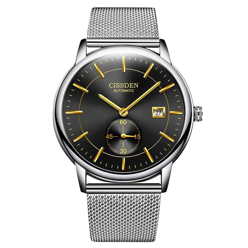 G10001 Swiss Ultra-Thin Mechanical Watch - Men's Business Leather Strap, Waterproof, Simple Design