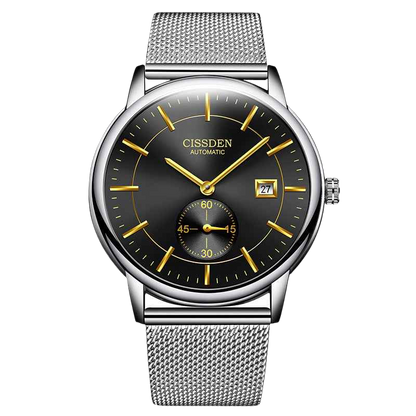 G10001 Swiss Ultra-Thin Mechanical Watch - Men's Business Leather Strap, Waterproof, Simple Design