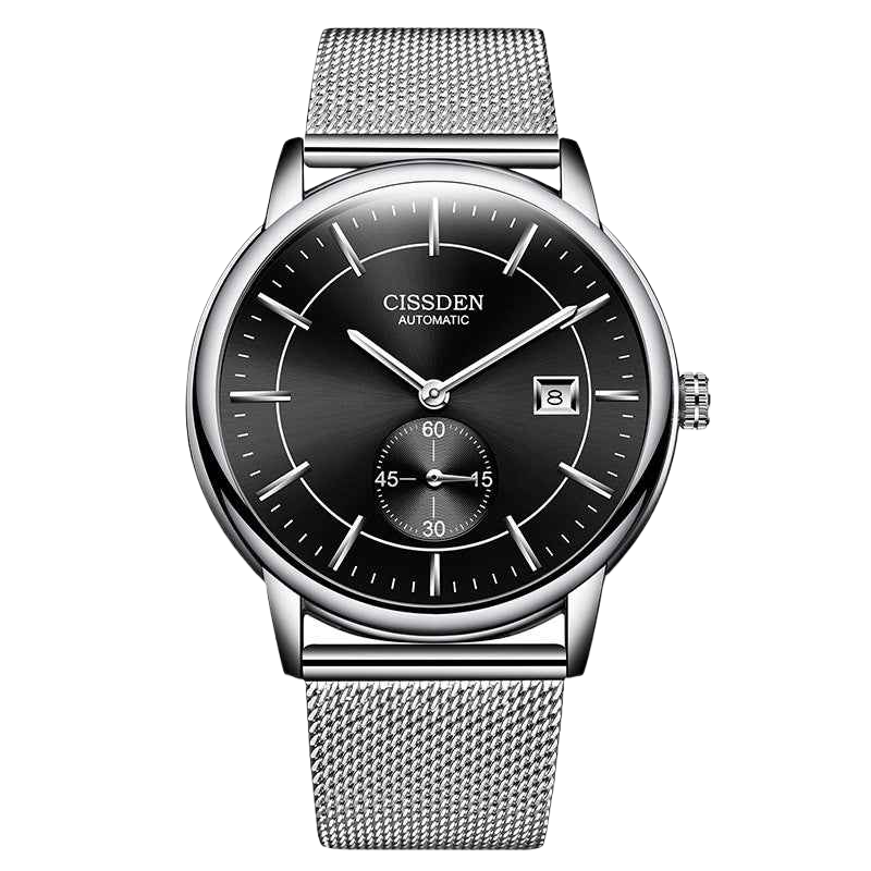 G10001 Swiss Ultra-Thin Mechanical Watch - Men's Business Leather Strap, Waterproof, Simple Design