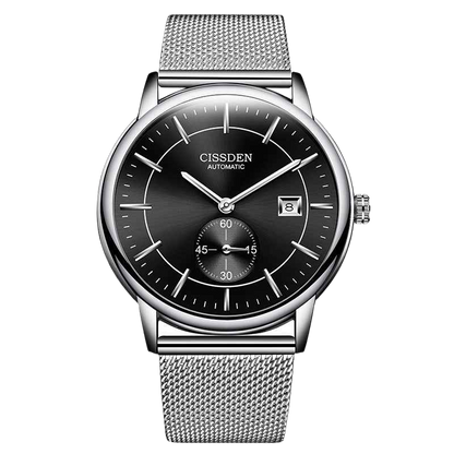 G10001 Swiss Ultra-Thin Mechanical Watch - Men's Business Leather Strap, Waterproof, Simple Design