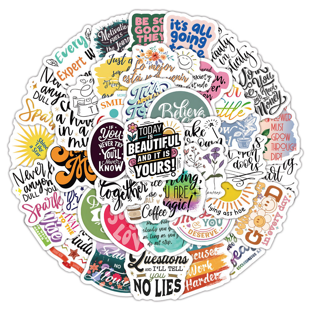 K10004 60 English Inspirational Quotes Collection Stickers Healing Positive Energy Journal Desk Decoration Stickers - Ivana Supply Store