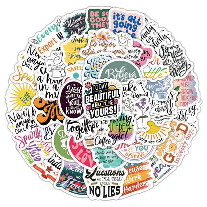 K10004 60 English Inspirational Quotes Collection Stickers Healing Positive Energy Journal Desk Decoration Stickers - Ivana Supply Store