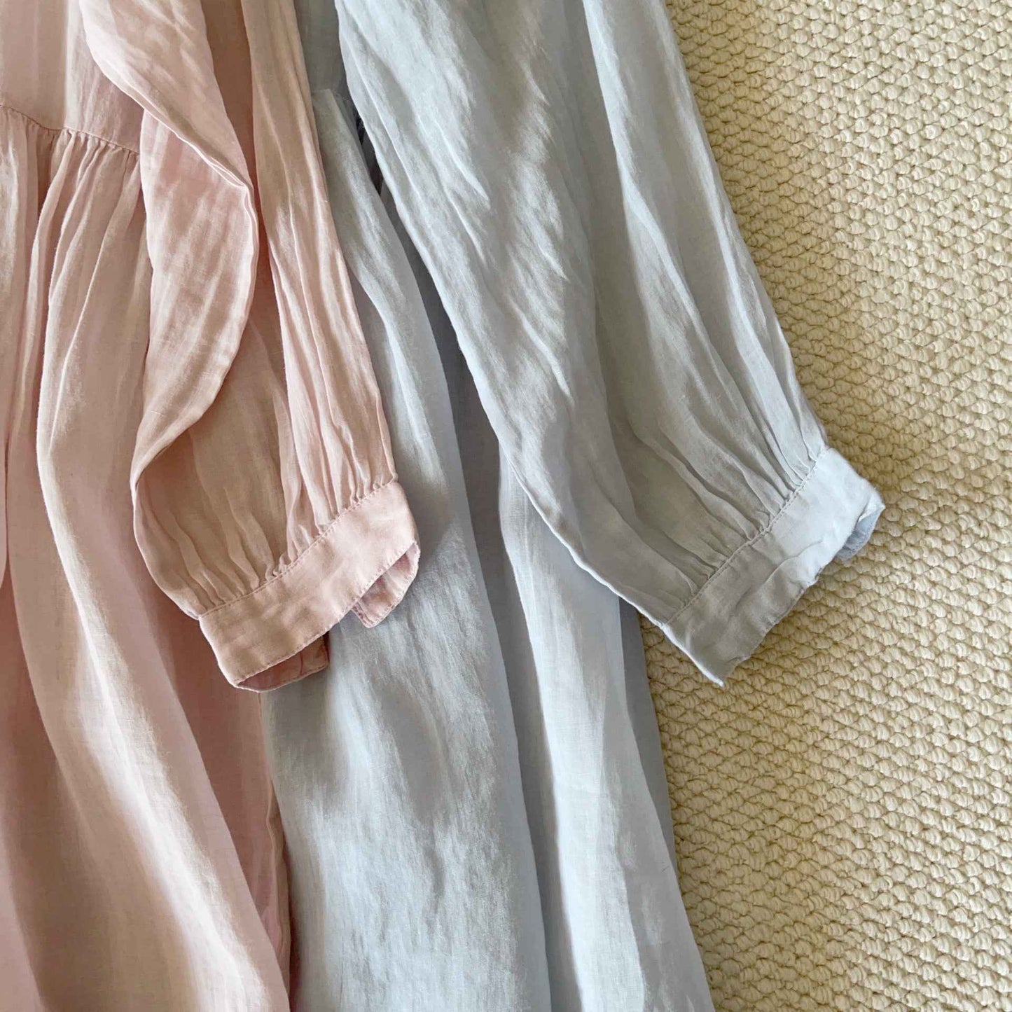 A0005 Ramie Linen Artistic Ramie Three-Quarter Sleeve Lazy Style Layered Shirt Dress Casual Dress