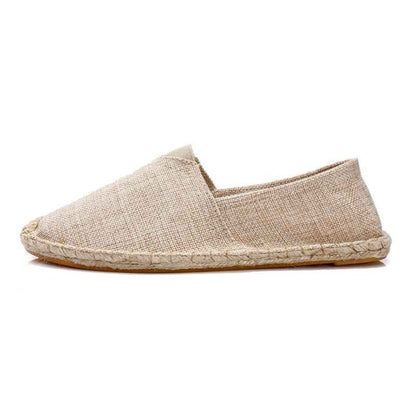 F10001 Spring and Autumn New Linen Shoes Breathable Men and Women Straw Woven Canvas Shoes Handmade Sewing Hemp Rope Shoes Slip-on Shoes