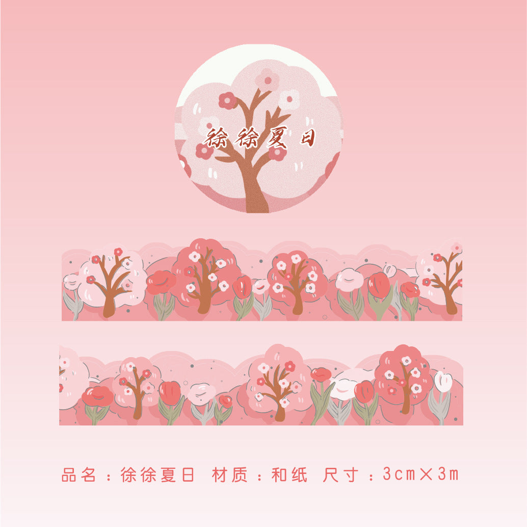 K10001 Green Field Series Journal Decoration Materials Four Seasons Scenery Tape Full Set Cute Girl Cartoon Stickers Wholesale - Ivana Supply Store