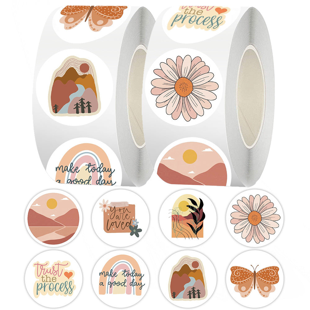 K10008 Bohemian Sticker Roll English Small Fresh Journal Material Sealing Sticker Adhesive Tape Wholesale - Ivana Supply Store