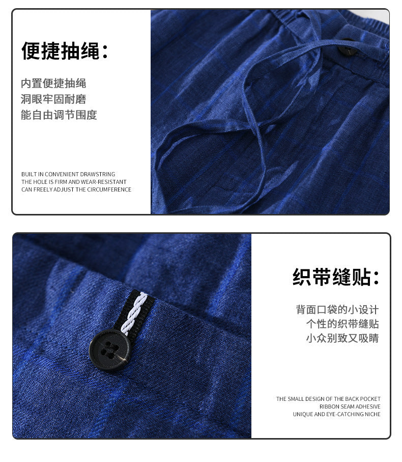 D20003 Summer New Men's Five-Point Shorts Linen Casual Shorts - Ivana Supply Store