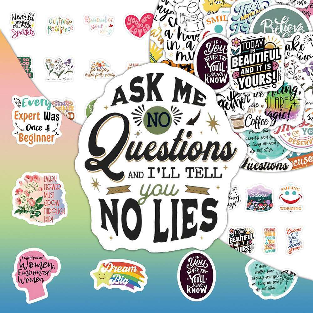 K10004 60 English Inspirational Quotes Collection Stickers Healing Positive Energy Journal Desk Decoration Stickers - Ivana Supply Store