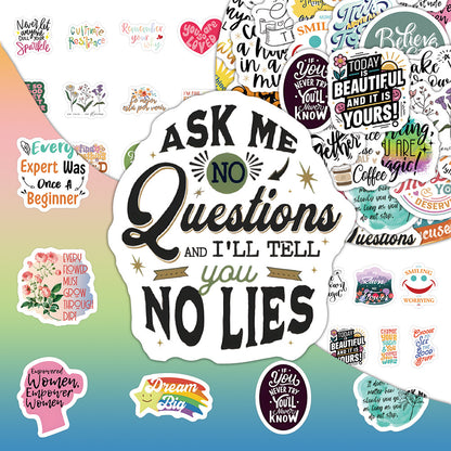 K10004 60 English Inspirational Quotes Collection Stickers Healing Positive Energy Journal Desk Decoration Stickers - Ivana Supply Store