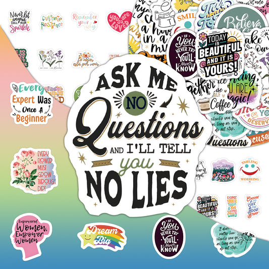 K10004 60 English Inspirational Quotes Collection Stickers Healing Positive Energy Journal Desk Decoration Stickers - Ivana Supply Store