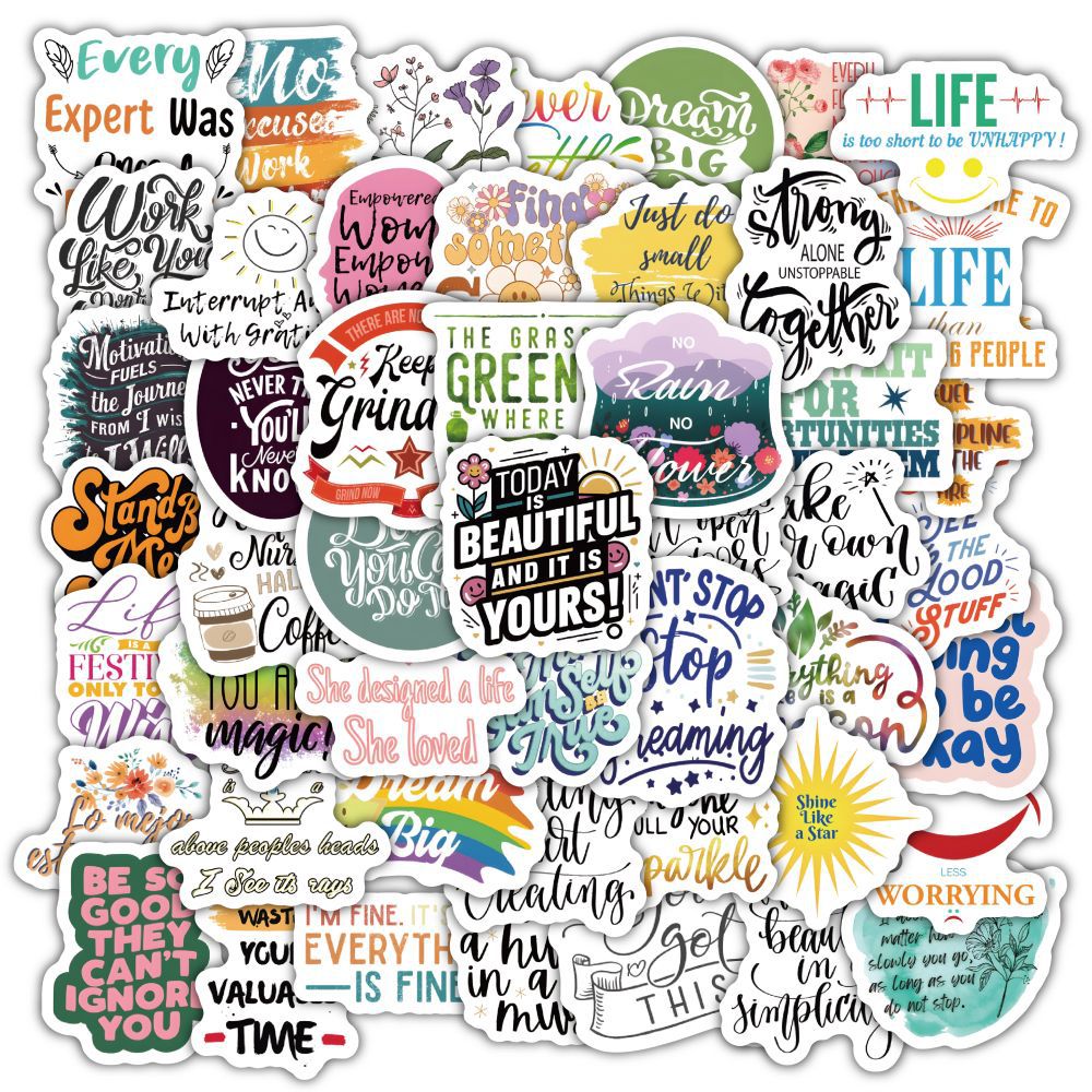 K10004 60 English Inspirational Quotes Collection Stickers Healing Positive Energy Journal Desk Decoration Stickers - Ivana Supply Store