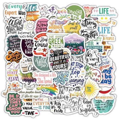 K10004 60 English Inspirational Quotes Collection Stickers Healing Positive Energy Journal Desk Decoration Stickers - Ivana Supply Store