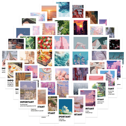 K10005 50 Sheets of INS Healing English Graffiti Stickers Personalized Decoration Guitar Notebook Luggage DIY Waterproof Stickers - Ivana Supply Store