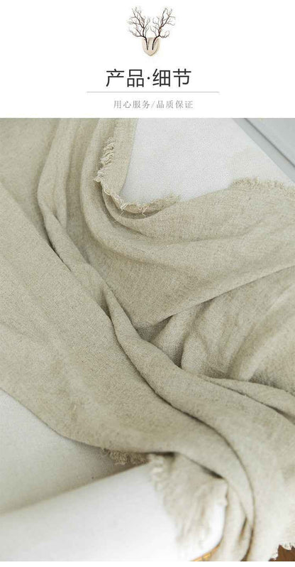 H30001 Minimalist Sofa Cover Solid Color Linen Full Cover Cream Nordic Ins Style Full Cover Photography Decoration