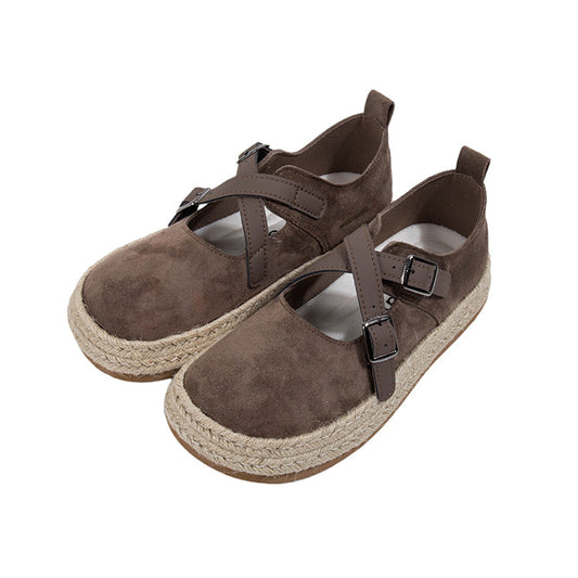 F100013 White Deer Shoes Simple Niche Design Street Fashion Retro Pastoral American Melad Flat Shoes Wholesale - Ivana Supply Store