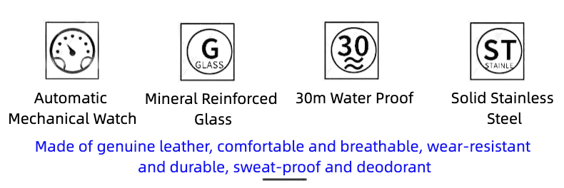 G10001 Swiss Ultra-Thin Mechanical Watch - Men's Business Leather Strap, Waterproof, Simple Design