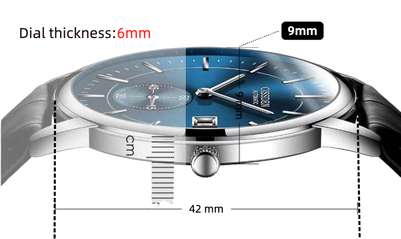 G10001 Swiss Ultra-Thin Mechanical Watch - Men's Business Leather Strap, Waterproof, Simple Design